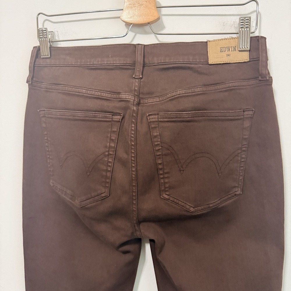 Edwin Bree Slim Straight Crop Jeans 29 Java Brown… - image 5